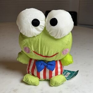 Vintage 1997 Sanrio Kero Kero Keroppi 10 inch Nylon Hello Kitty Frog Plush